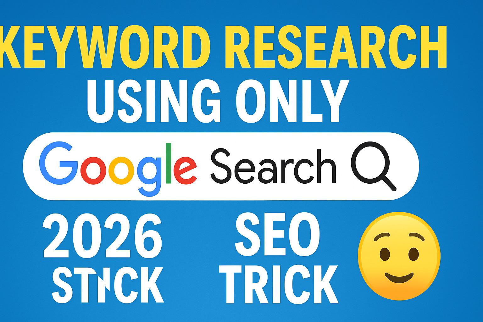 🔍 How To Do Keyword Research Using Only Google Search (2026 Ultimate Guide) 🚀